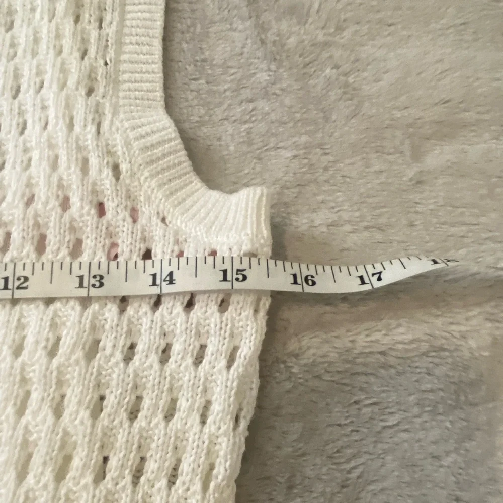 Vintage Kate Spade White Pointelle Knit Sleeveless Maxi Dress with Slip Lining - Picture 14 of 17